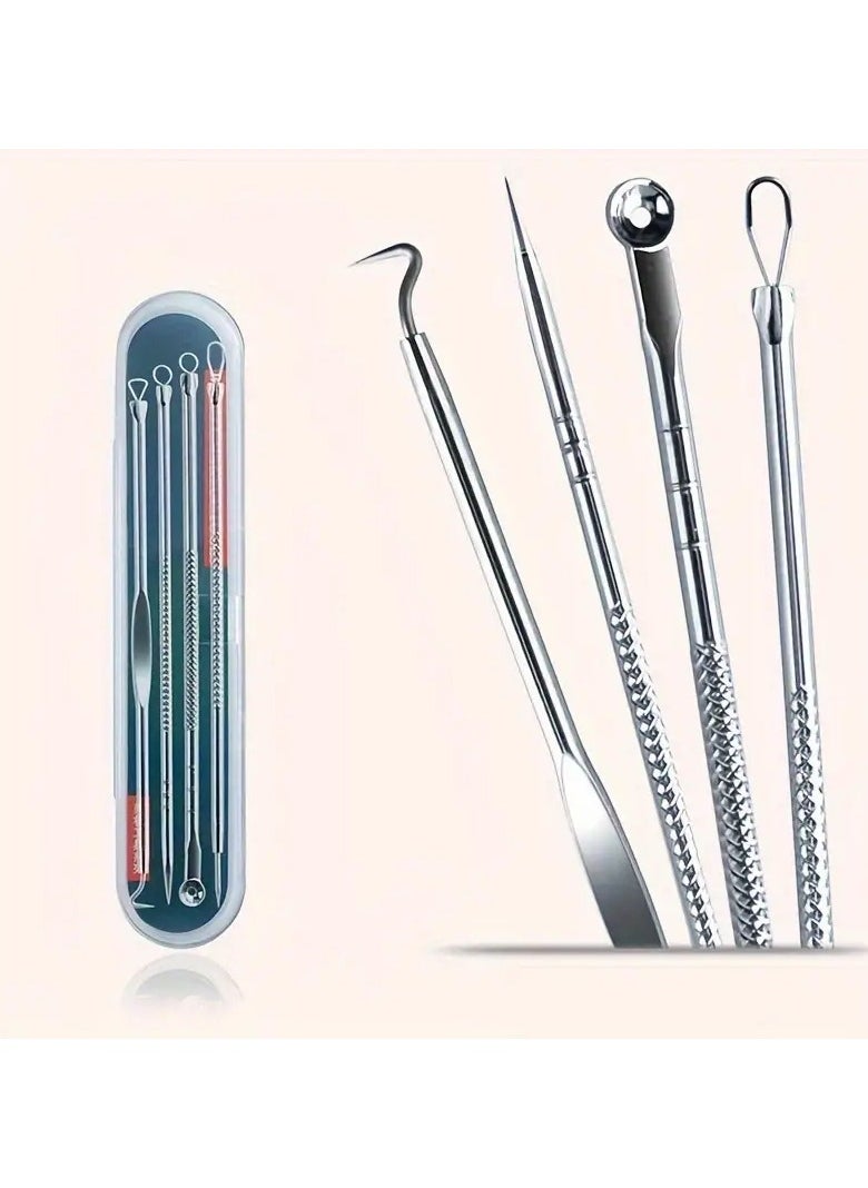 Goolsky 4Pcs Stainless Steel Acne Needle Blackhead Pimple Remover Tool Double Head Blackhead Extractor For Skin Blemishes Face Care  - Image 3