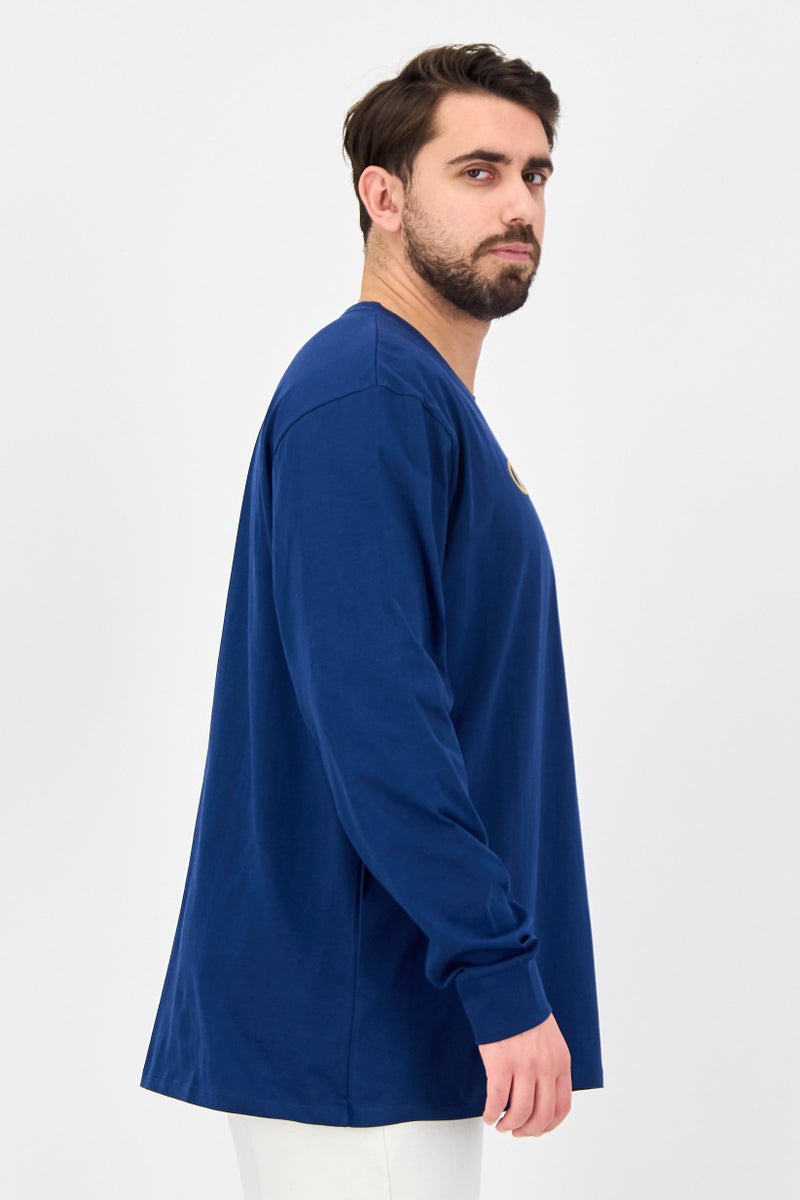 Champion تي شيرت رياضي للرجال بأكمام طويلة مناسب في الهواء الطلق، أزرق داكن - Image 2