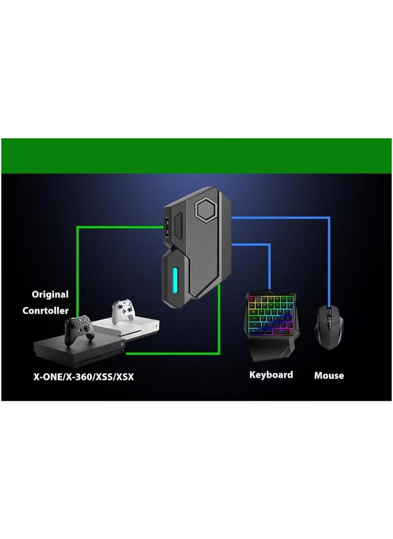 Universal Keyboard & Mouse Adapter for Console Gaming (2023) – Compatible with Nintendo Switch, Xbox One, PS4/PS3 | Perfect for FPS/TPS/RTS Games – Plug & Play Setup