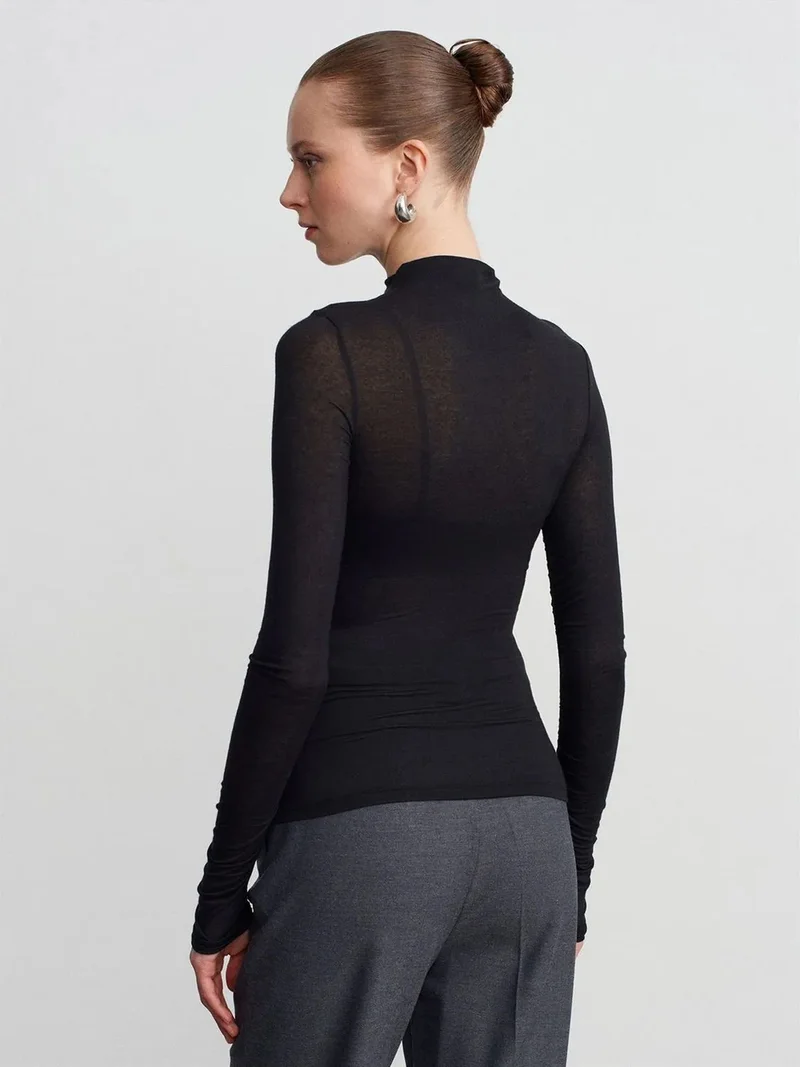 ديلفين DILVIN Slim Fit Long Sleeve Jersey Blouse
