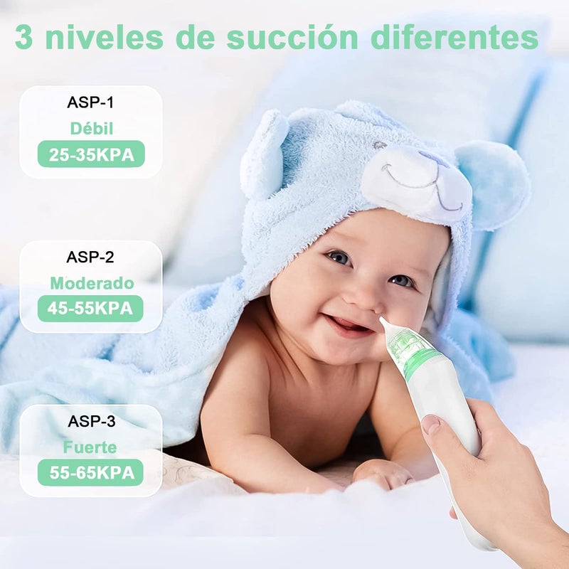 Wodoso Electric Nasal Aspirator, Nasal Aspirator with 3 Silicone Heads, Adjustable Suction Level, Relaxing Function with Music and Light. - Image 3