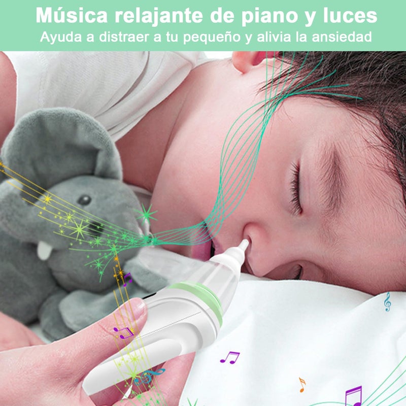 Wodoso Electric Nasal Aspirator, Nasal Aspirator with 3 Silicone Heads, Adjustable Suction Level, Relaxing Function with Music and Light. - Image 4