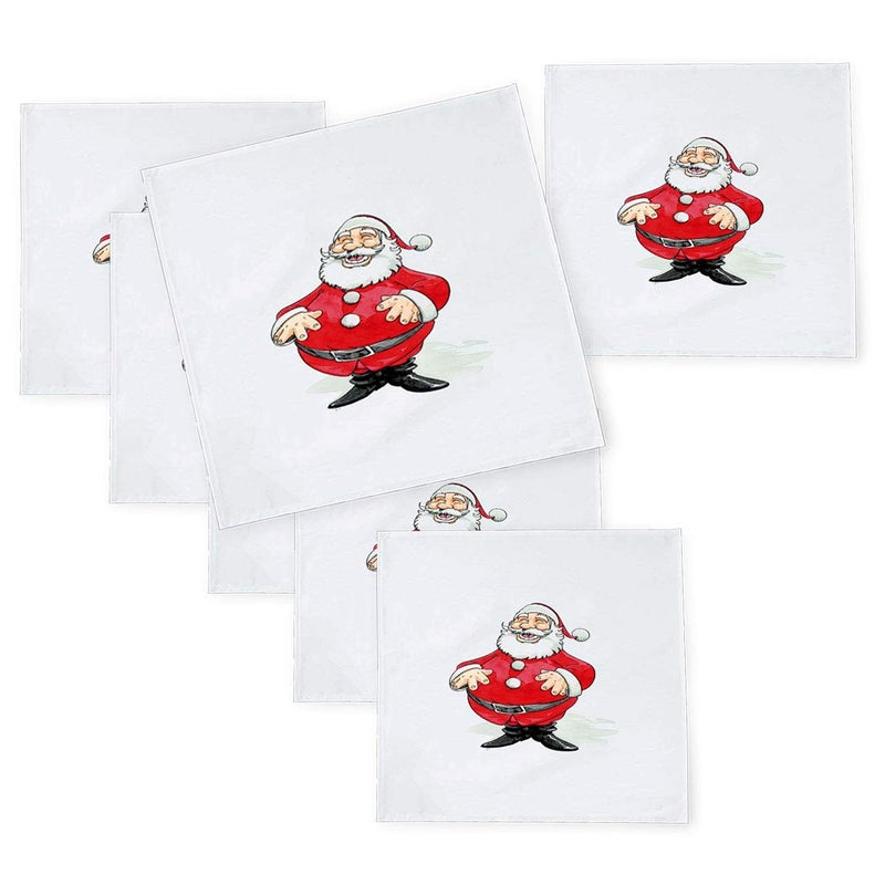 Khakee 6 Pcs Christmas Theme Tafta Silk Table Napkins 10x 10 for Xmas Decoration Christmas OrnamentsChristmas Gift npxmas25P - Image 1