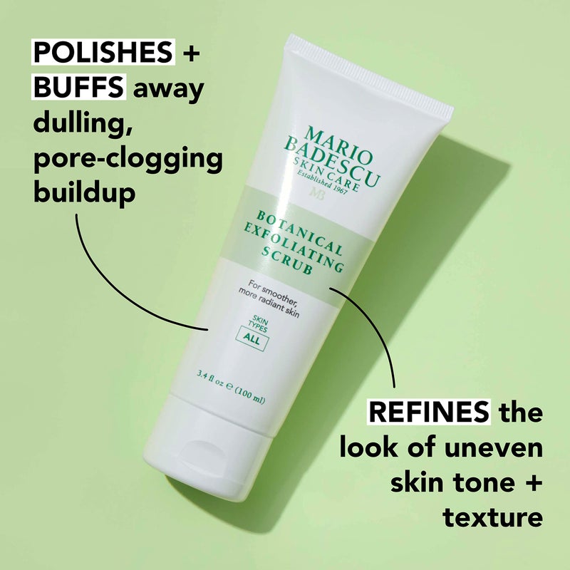 Mario Badescu Botanical Exfoliating Scrub for All Skin Types, Face Scrub with Ivory Palm Seeds & Green Tea Extract, Gentle Exfoliating Face Wash, 3.4 Fl Oz - Image 4