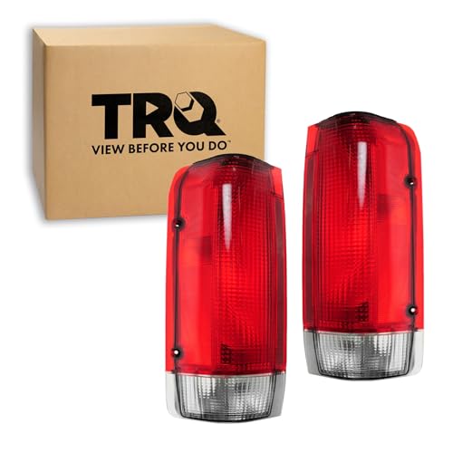 TRQ 2 Piece Driver & Passenger Side Tail Light Assembly Set Compatible with 1987-1990 Ford Bronco F150 F250 F350 FO2800104 FO2801103 - Image 2
