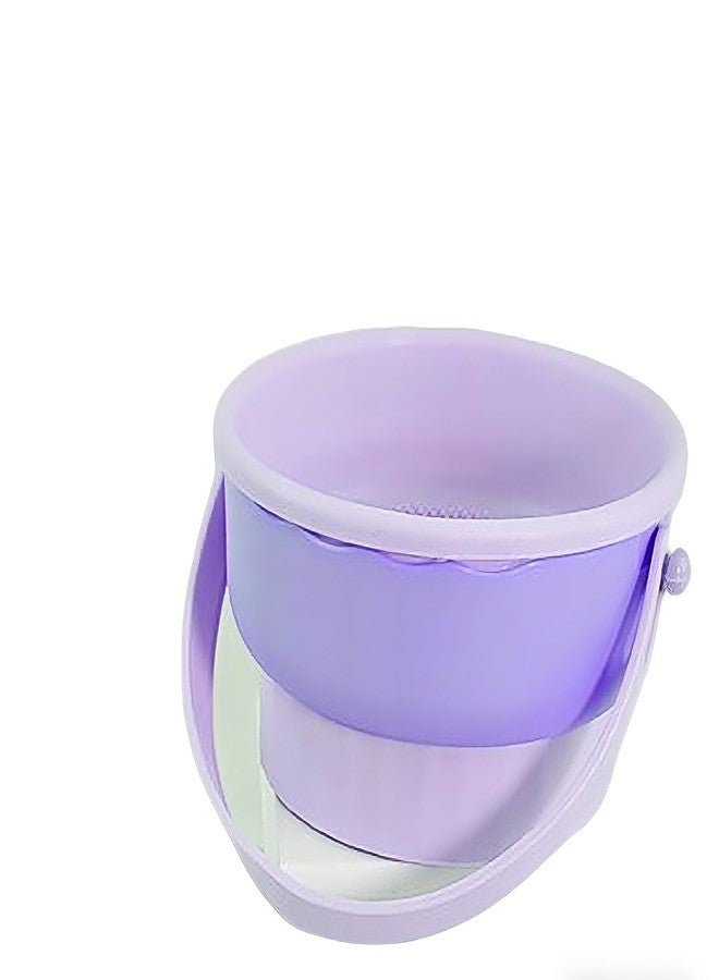 Silicone makeup brush cleaning bowl, powder puff storage rack, makeup egg cleaning workpiece, cosmetic makeup brush cleaning tool (Purple) - Image 1