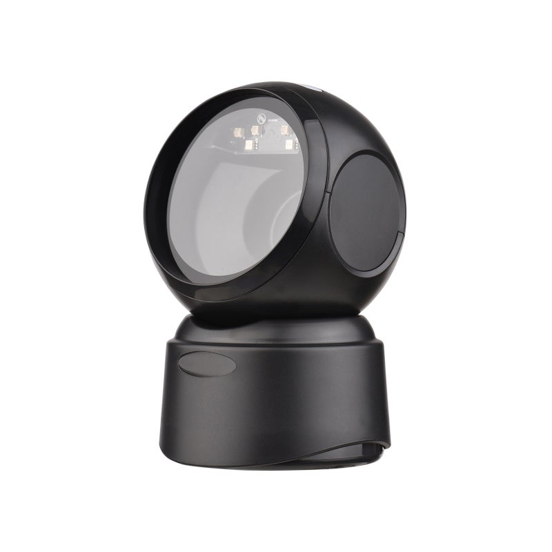 2D Barcode Scanner: Black Portable Desktop Hands-Free Stand - Plug And Play Super Fast Sensitive Decoding For Supermarkets Retail Stores Restaurants Warehouses - Image 1