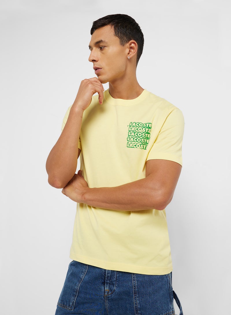 LACOSTE Logo Graphic Crew Neck Short Sleeve T-Shirt - Image 2