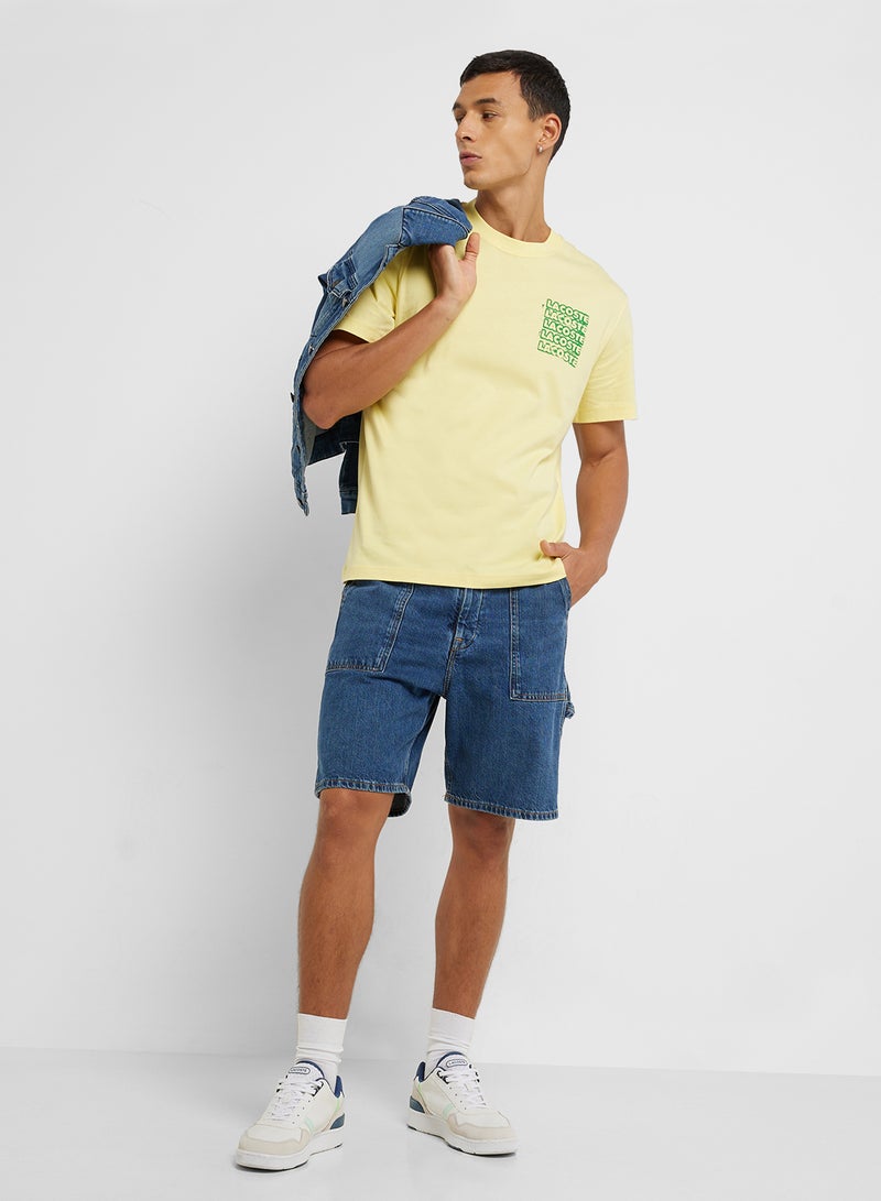 LACOSTE Logo Graphic Crew Neck Short Sleeve T-Shirt - Image 4