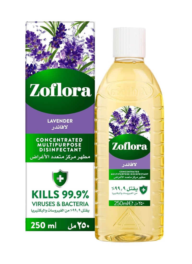 Zoflora Concentrated Disinfectant, Lavender 250ml - Multi-purpose Cleaner for Floors, Kitchens, and Bathrooms - Image 1