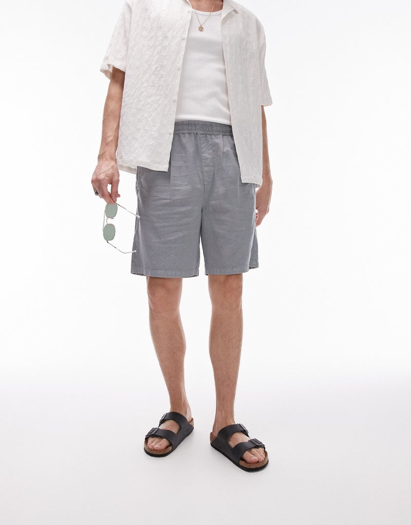 TOPMAN Linen Blend Casual Shorts - Image 1