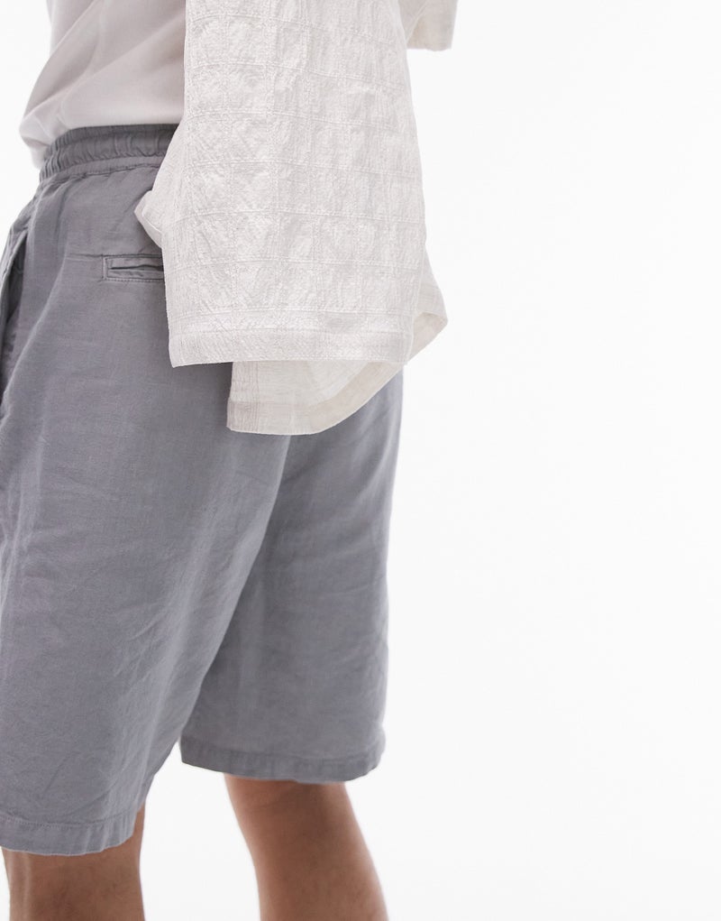TOPMAN Linen Blend Casual Shorts - Image 5