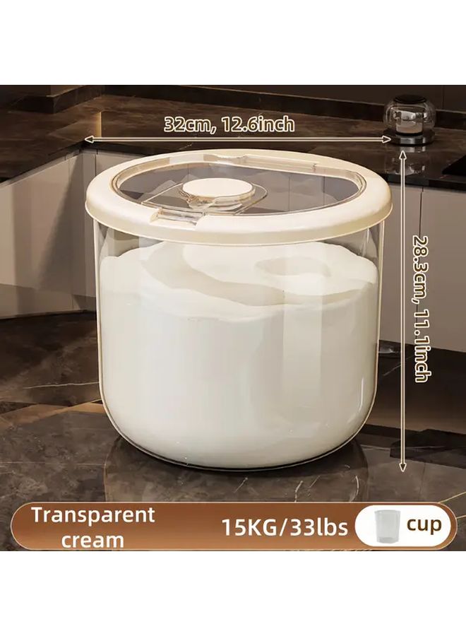 Food Grade Rice Storage Container 25KG Durable Flip Top Lid Kitchen Dispenser - Image 3