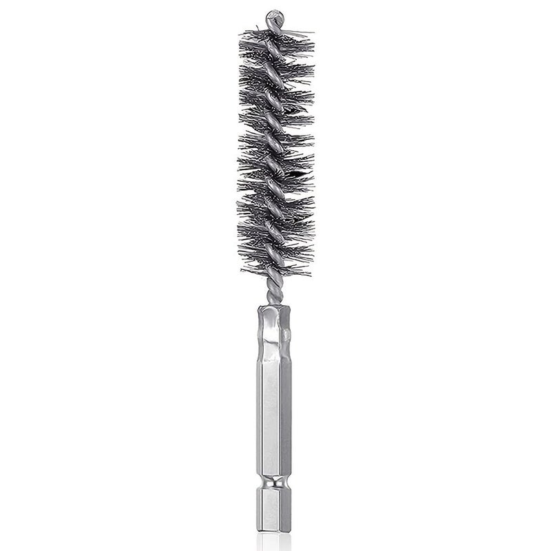 Wire Tube Brush 6pc Set Multi Specification Deburring Screws And Threads Rust Removal For Pipes 1 4 Inch Hexagonal Handle Design Dust Removal Corrosion Polishing - Image 3