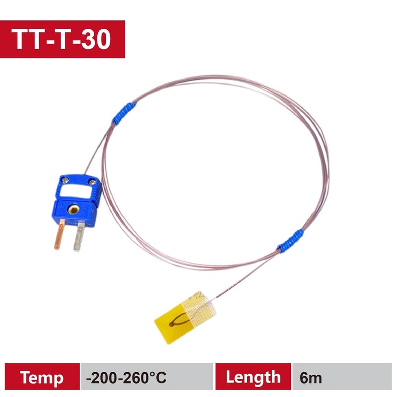 K T J Type Ultra Thin Surface Mount Adhesive Thermocouple Probe Sensor 0 260C T 6m - Image 3