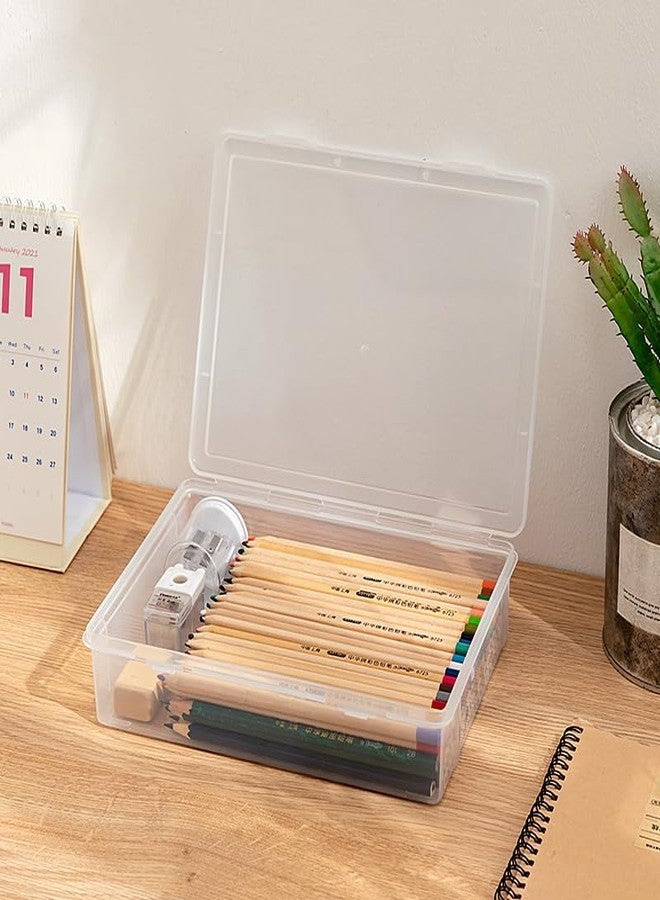 Vidifor Plastic Storage Containers with Latching Lid for Beads, Crayon, Crafts, Pencil Box (White Empty -1 pack) - Image 4