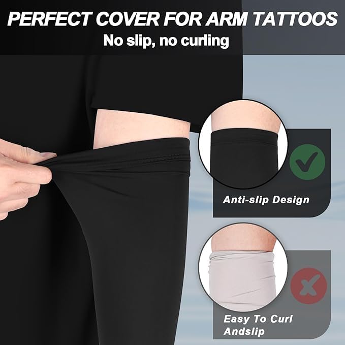 YOOJ ® UV Sun Protection Arm Sleeves for Men and Women, UPF 50+ Cooling Sun Sleeves to Cover Arms Sports Compression Covers, Golf and Baseball Sleeve - Image 5