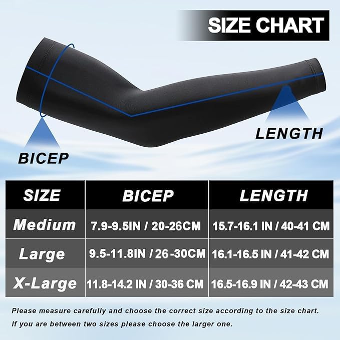 YOOJ ® UV Sun Protection Arm Sleeves for Men and Women, UPF 50+ Cooling Sun Sleeves to Cover Arms Sports Compression Covers, Golf and Baseball Sleeve - Image 4