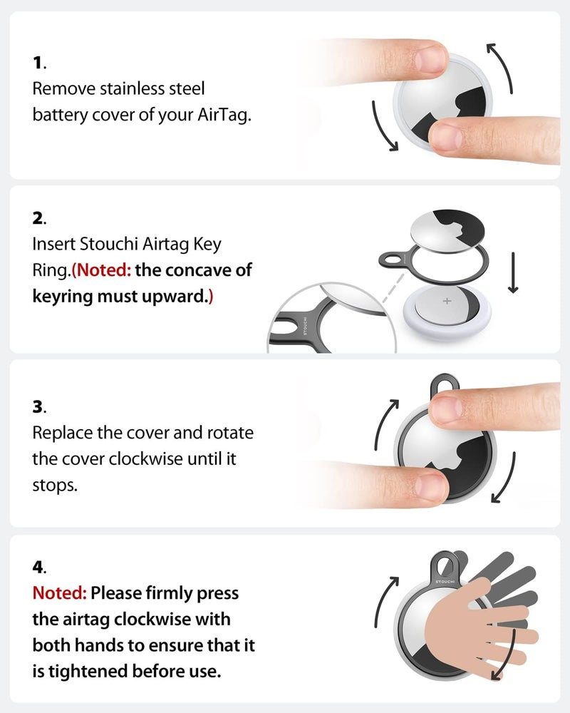 ستوتشي حامل ستوتشي 2 حزم من AirTag لحلقة المفاتيح، علبة ألومنيوم غير مرئية رفيعة لحامل المفاتيح لـ AirTags 2021، أجهزة البحث iPhone 17/16/15/13/12 للكلاب، المفاتيح، الحقائب، ملحقات Air Tag. - Image 5