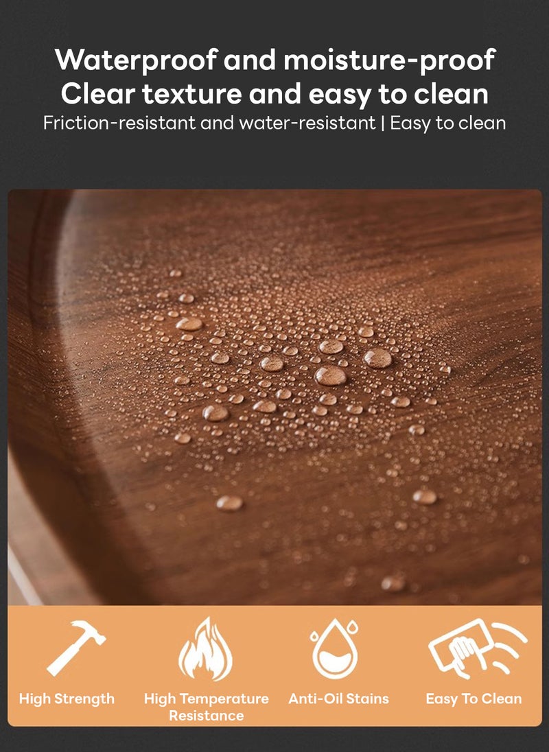 Sharpdo - Minimalist Nesting Table Set Round-shaped End Table for Living Room Natural Style Coffee Table with 2 Units (70*70*46+50*50*39CM) - Image 1