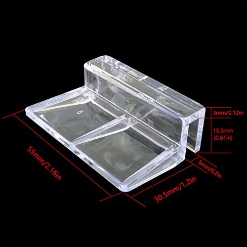 JianLing 8pcs Aquarium Glass Cover Clip Clear Acrylic Support Holder for Aquarium Fish Tank (5mm) - Image 2