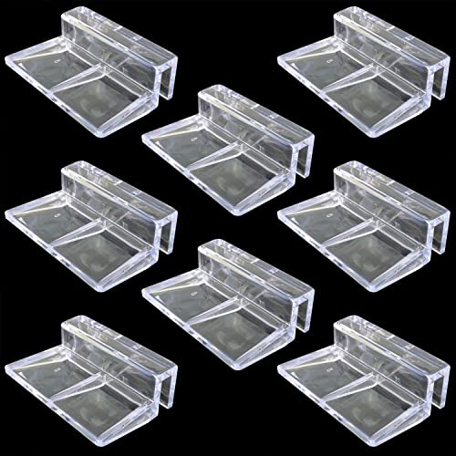 JianLing 8pcs Aquarium Glass Cover Clip Clear Acrylic Support Holder for Aquarium Fish Tank (5mm) - Image 1