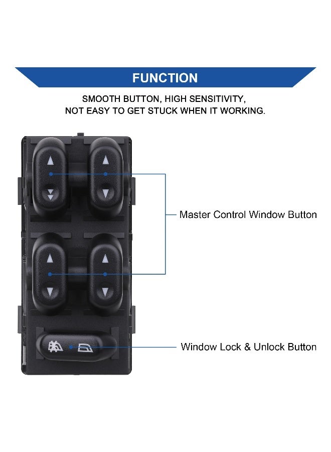 Starwell Power Master Window Switch, Compatible with 2004-2008 Ford F150, 2003-2006 Ford Expedition, 2003-2008 Crown Victoria, Lincoln Mark LT, Mercury Grand Marquis and Marauder, OE 5L1Z14529AA 901339  - Image 3