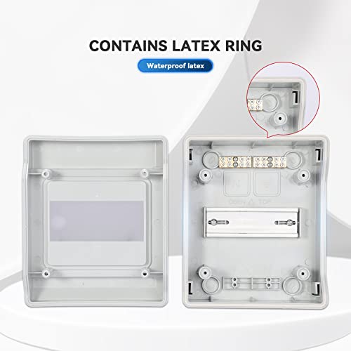 Mollom 6 Way Power Distribution Box with Bus Bars and Din Rail for Miniature Circuit Breaker MCB, Waterproof IP66.Padlock Available for Indoor and Outdoor Use - Image 5