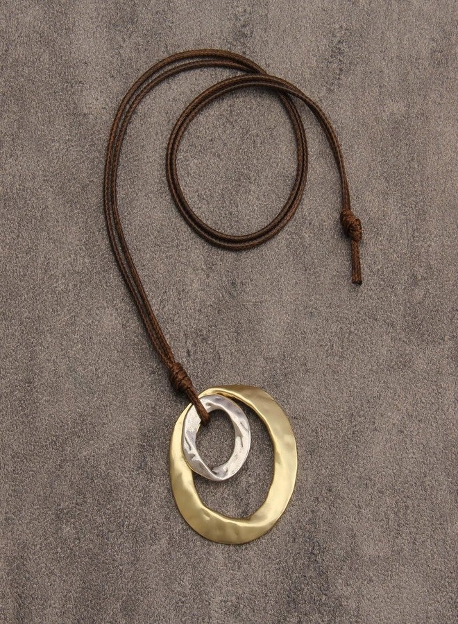 joymiao Boho Layered Necklace Vintage Necklace for Cowgirls Hippie Choker Necklace Leather Wrap Necklace for Women - Image 4