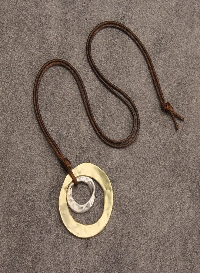 joymiao Boho Layered Necklace Vintage Necklace for Cowgirls Hippie Choker Necklace Leather Wrap Necklace for Women - Image 5