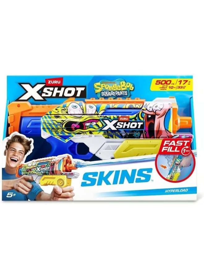 ZURU-XSHOT WATER-FAST FILL SKINS-SERIES 1-SPONGEBOB HYPERLOAD