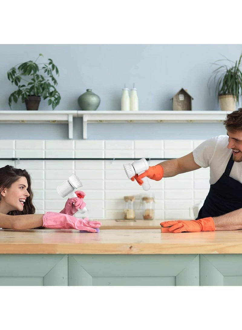 Key features of this electric rotary cleaner: a cordless electric cleaning brush for the bathroom featuring two rotation speeds and three replaceable brush heads—a handheld cleaner ideal for kitchen cleaning. - Image 2