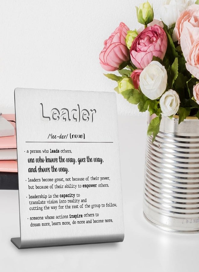 FOKCBOCM Thank You Leader Gifts for Boss Mentor Teacher Retirement Farewell Going Away New Job Leaving Gift Birthday Christmas Gifts for Leader Mentor Leader Definition Decorative Sign for Home Office - Image 5