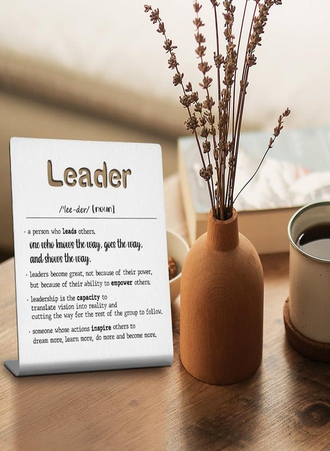 FOKCBOCM Thank You Leader Gifts for Boss Mentor Teacher Retirement Farewell Going Away New Job Leaving Gift Birthday Christmas Gifts for Leader Mentor Leader Definition Decorative Sign for Home Office - Image 3