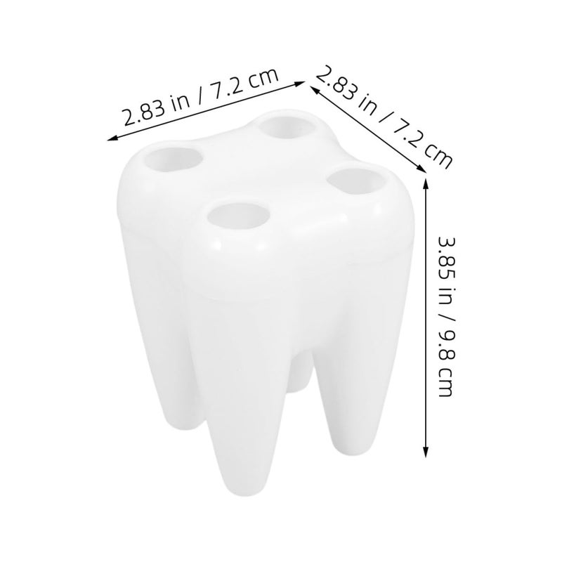Tooth Shaped Toothbrush Holder Multi Slot Organizer For Bathroom Countertop Storage - Image 3