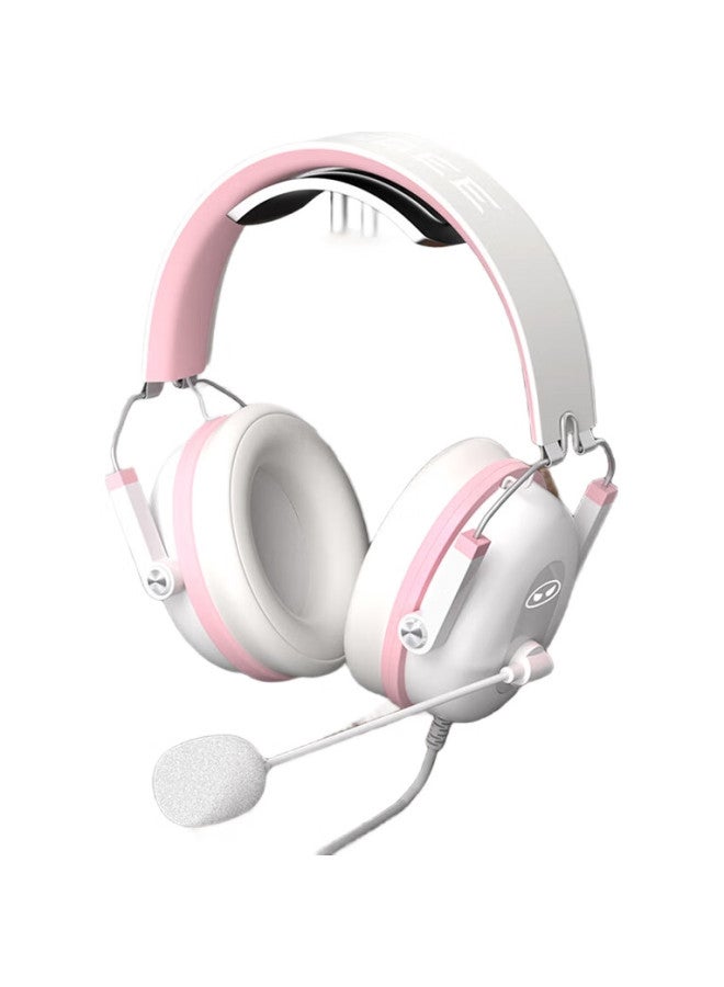 Magegee Gaming Headset, 7.1 Surround Sound, Wired Illuminated Usb Headphones, Noise-Cancelling Earphones For Computers And Laptops, White And Pink - Image 3