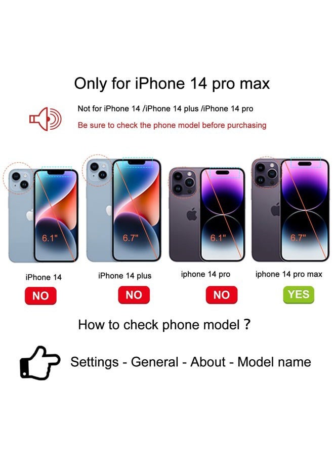 TwoHead for iPhone 14 Pro Max Wallet Case with Card Holder&PU Leather Wallet, Detachable Magnetic Phone Case for Women/Men (Blue) - Image 2
