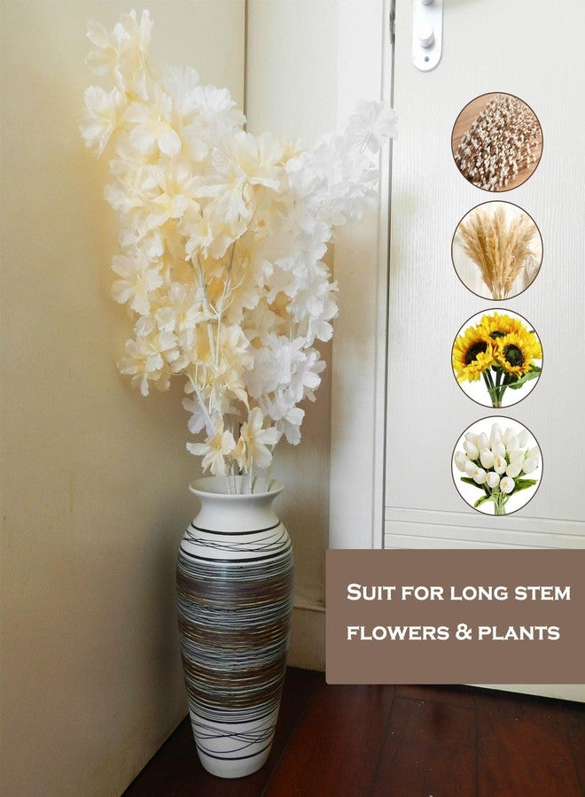 HUBUISH Ceramic Rustic Farmhouse Vase,Large Vintage Flower Vase for Home Decor,Tall Boho vase for Living Room, Table, Mantel, Shelf and Centerpieces Decor and Housewarming (B) - Image 2