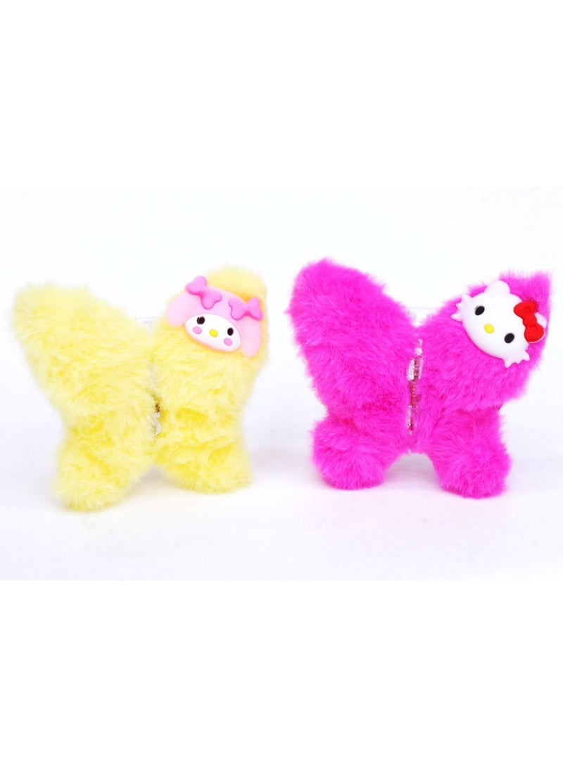 Generic An elegant dark pink butterfly-shaped fur clip, adding a touch of beauty and sophistication to your hairstyle. Specially designed to provide you with stability and comfort all day, suitable for various looks.  - Image 1