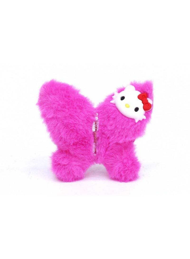 Generic An elegant dark pink butterfly-shaped fur clip, adding a touch of beauty and sophistication to your hairstyle. Specially designed to provide you with stability and comfort all day, suitable for various looks.  - Image 2