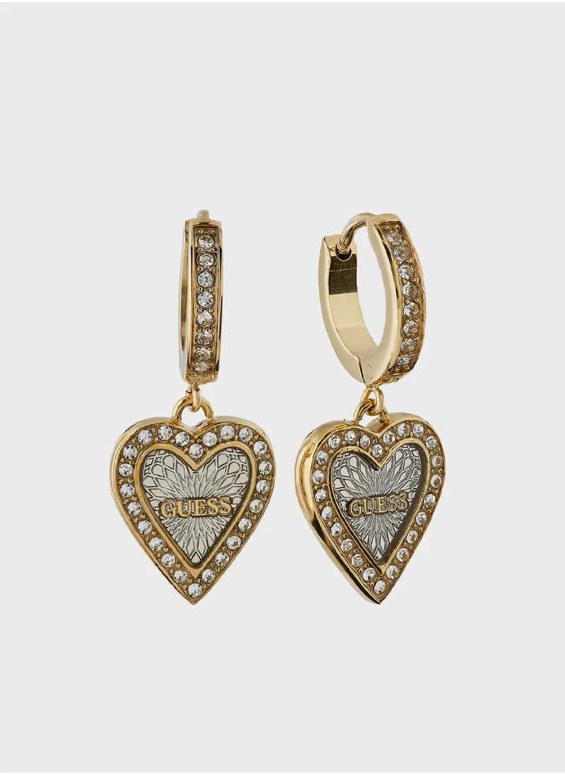 GUESS Heart Hoop Earrings