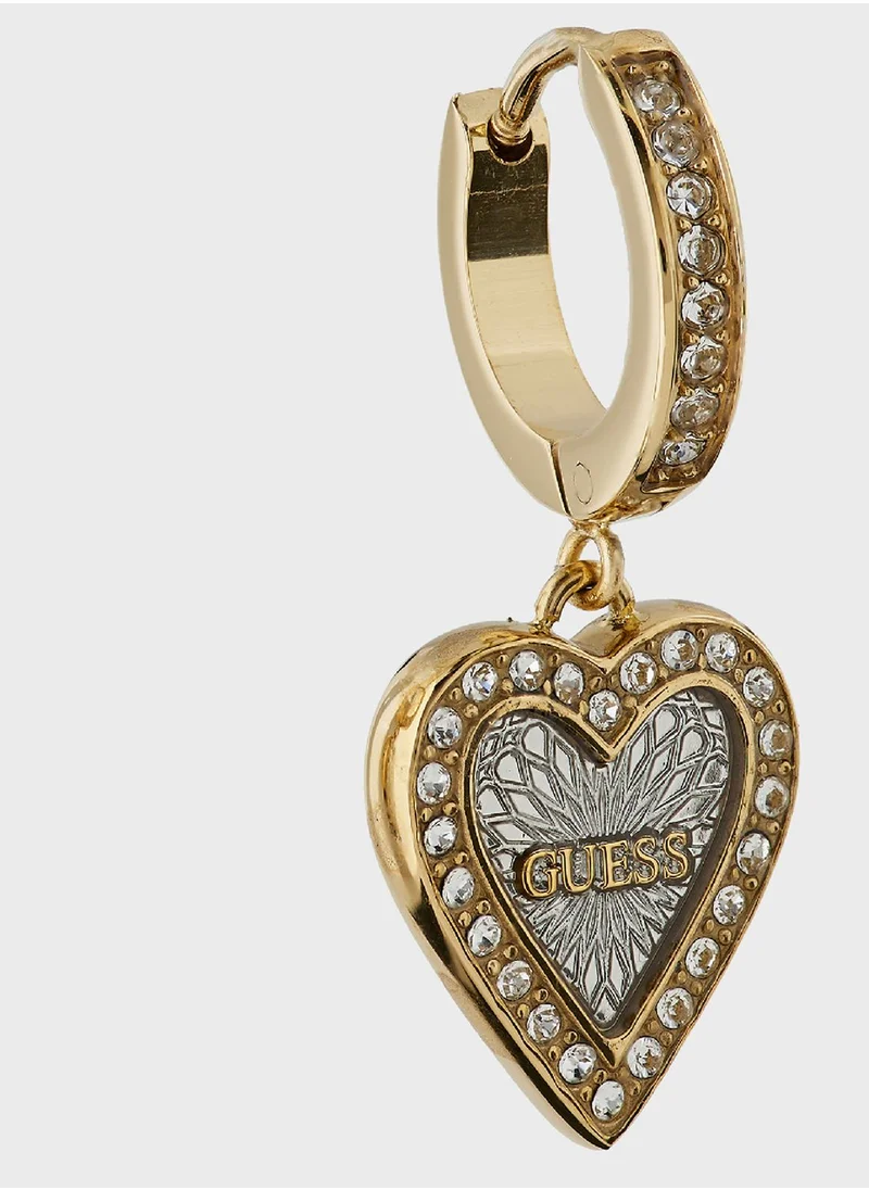 GUESS Heart Hoop Earrings
