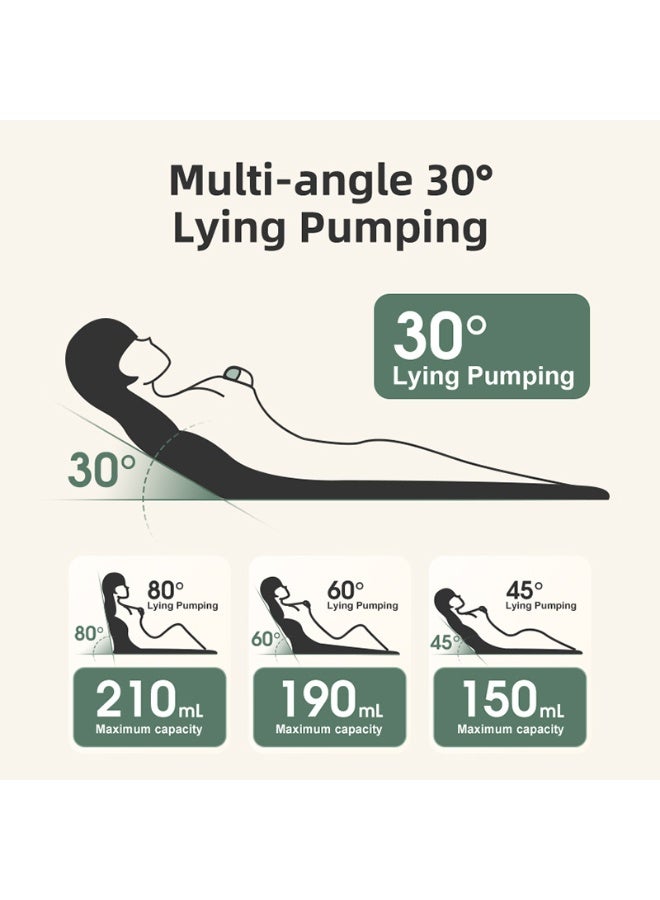 Wearable electric breast pump, lying suction 9-speed mode milker, small body, large capacity 210 ML - Image 3