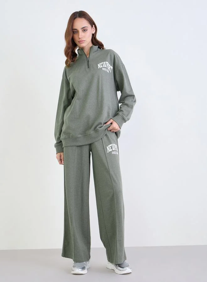 Styli Styli Regular Fit Longline Sweatshirt and Joggers Co-Ords