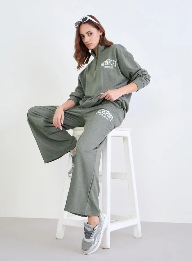 Styli Styli Regular Fit Longline Sweatshirt and Joggers Co-Ords