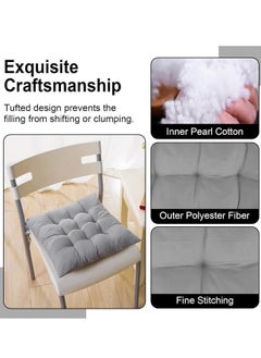 Optico Chair Pads Seat Cushion with Ties, Square Chair Seat Pads Sofa Pillows Cashmere Meditation Pillow Thicken Tatami Floor Cushion Sofa Chair Pads Car Seat Cushion for Office Yoga  - Image 5