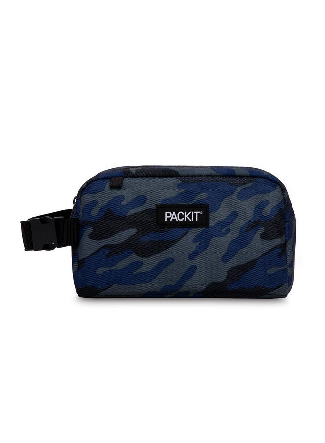 PACKIT PackIt Freezable Snack Box, Sporty Camo Charcoal Navy, Built with EcoFreeze Technology, Collapsible, Reusable, Zip Closure with Buckle Handle, Great for All Ages and Fresh Snacks on the go  - Image 1