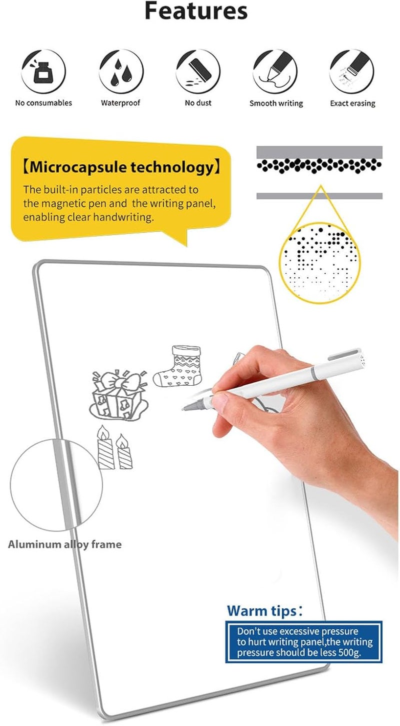 LCD Handwriting Board Innovative Magnetic Whiteboard Drawing Pad for Students Workers, Aluminum Alloy LCD Writing Tablet for Meeting Recording - Image 4