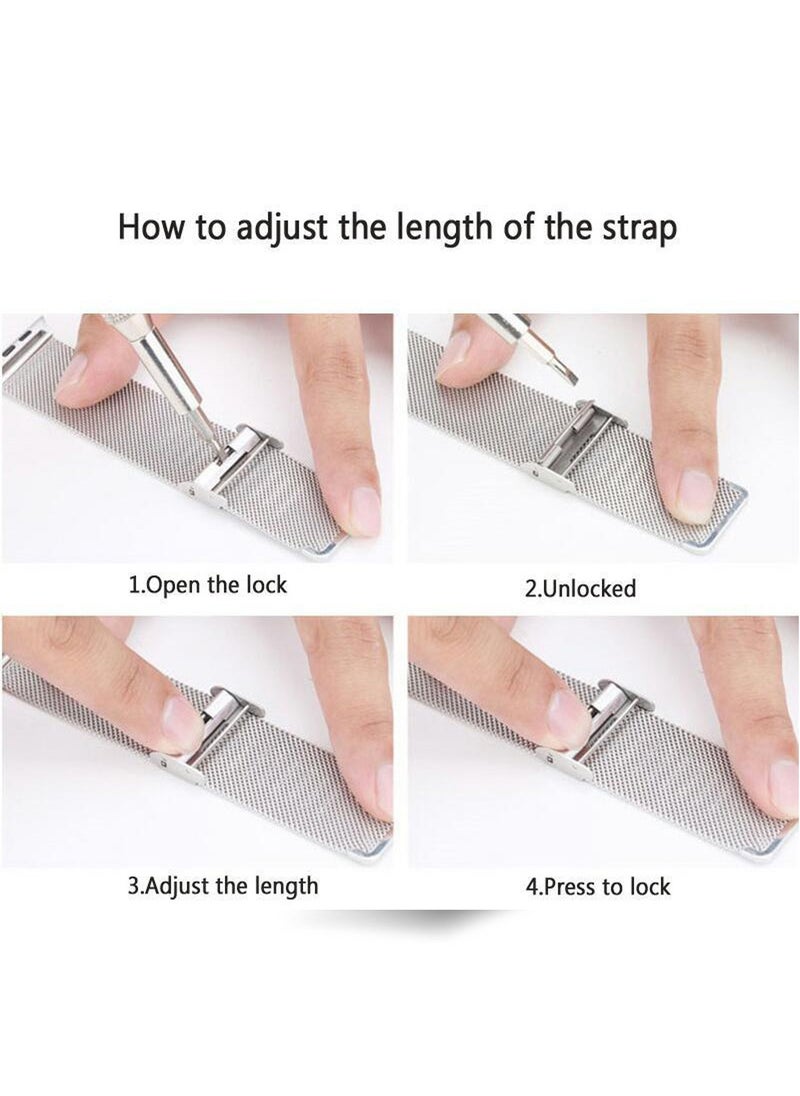 X-level Compatible for Honor Band 6/Honor Band 7 Strap Stainless Steel Metal Bracelet Replacement Band Metal Integrated Case Strap Wristband Sport Band for Women Men  - Image 5
