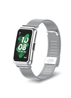 X-level Compatible for Honor Band 6/Honor Band 7 Strap Stainless Steel Metal Bracelet Replacement Band Metal Integrated Case Strap Wristband Sport Band for Women Men  - Image 4